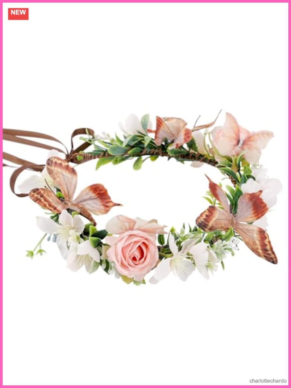 Handmade Fairy Butterfly Flower Crown Headband Adjustable Hair Accessory